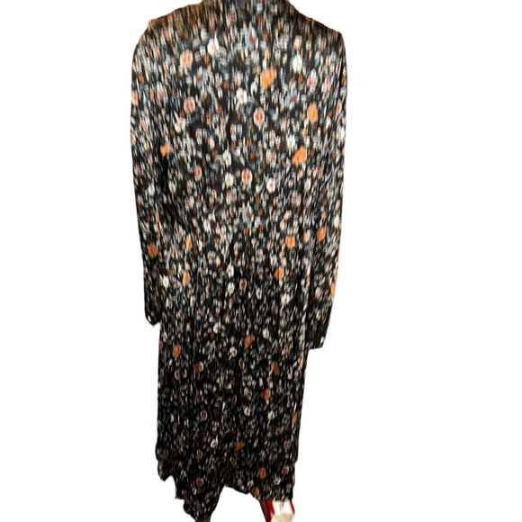 Dalia MacPhee Womens Dark Floral Pleated lace Midi Dress Size 1x plus size 14 16 - Picture 4 of 8